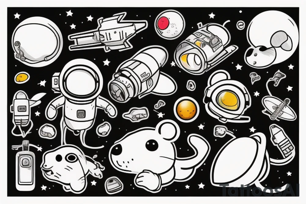 mouse astronaut tattoo idea