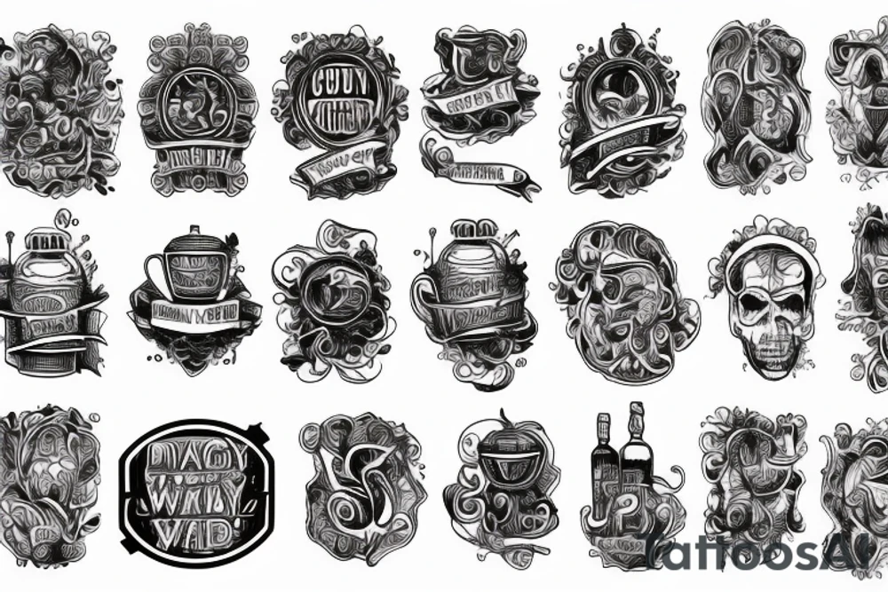 Whiskey red label tattoo idea