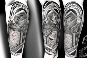 Double-barrelled horizontal shotgun on the crook of the elbow from the inside of the arm tattoo idea