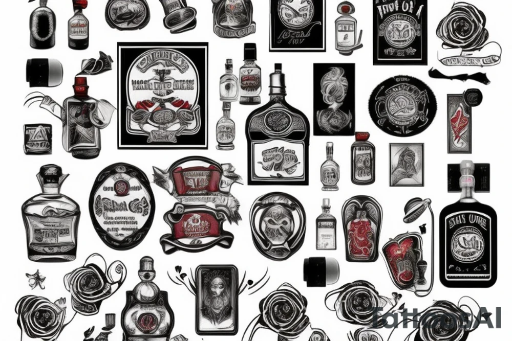 Whiskey red label tattoo idea