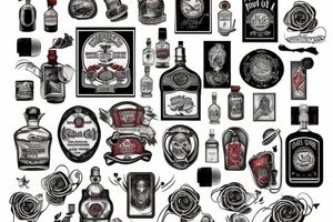Whiskey red label tattoo idea