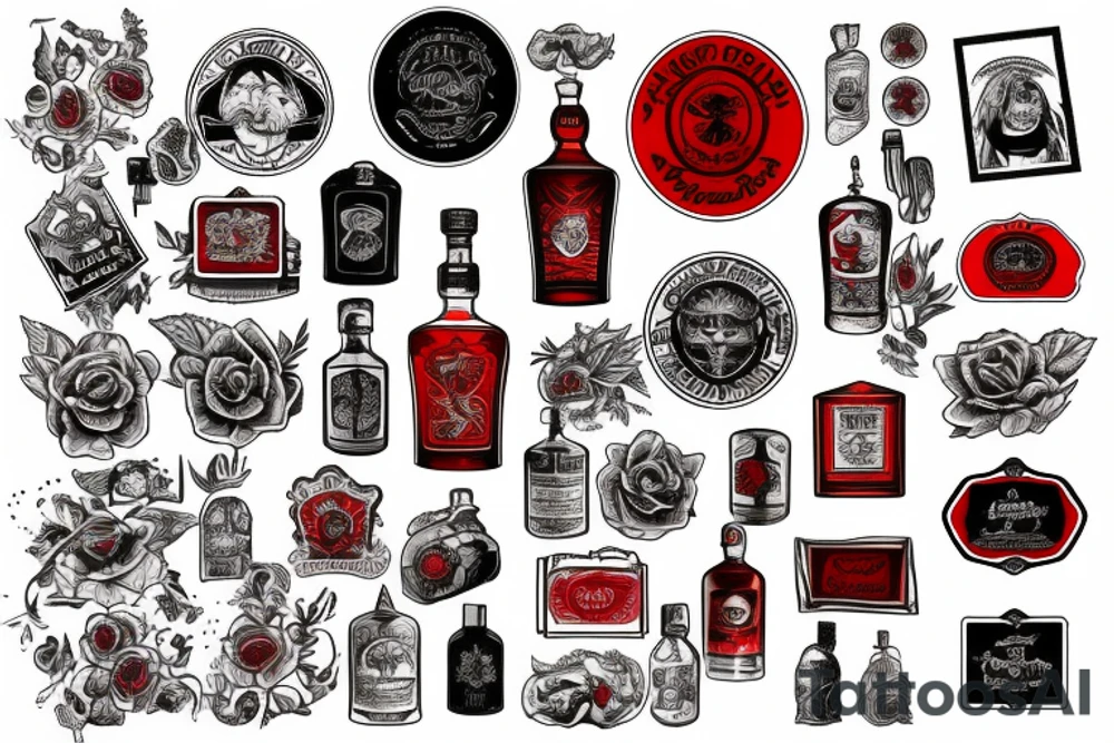 Whiskey red label tattoo idea