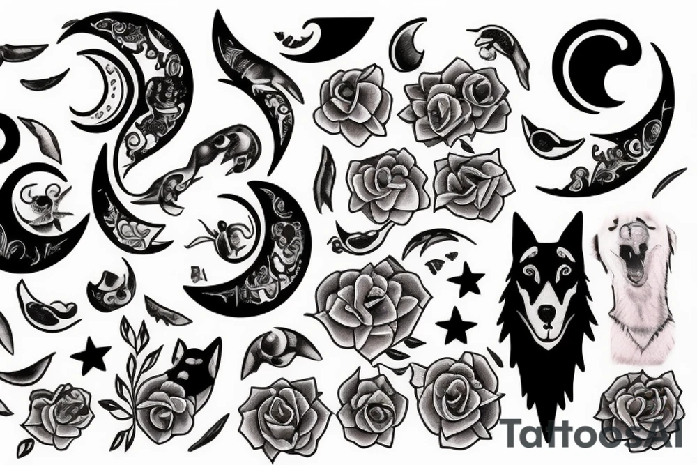 Moon moon moon tattoo idea