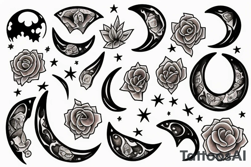 Moon moon moon tattoo idea