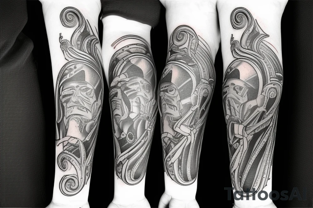 Double-barrelled horizontal shotgun on the crook of the elbow from the inside of the arm tattoo idea
