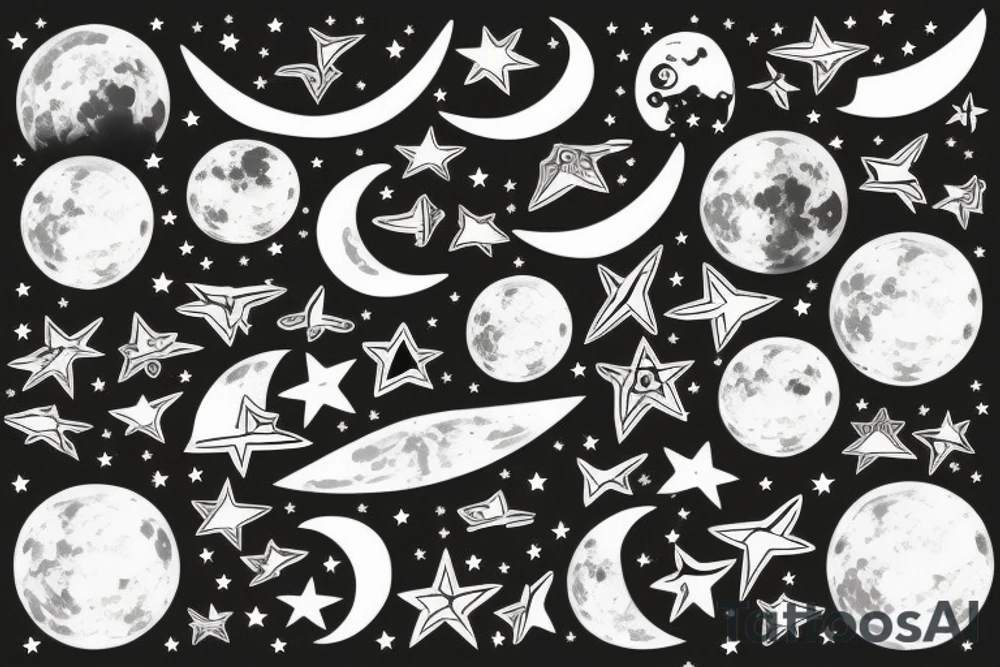 Moon in air tattoo idea