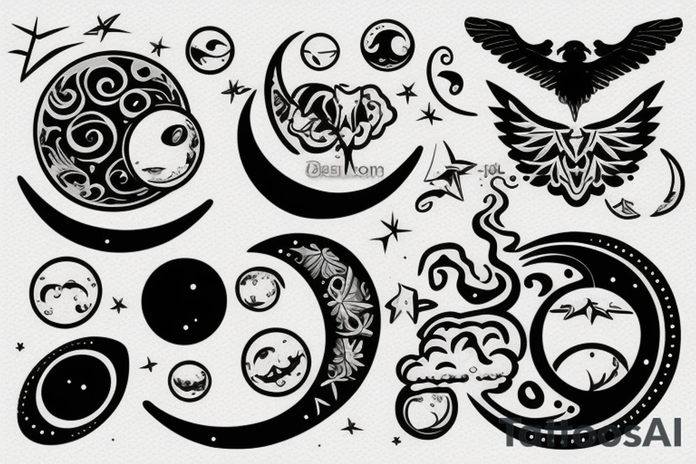 Moon in air tattoo idea