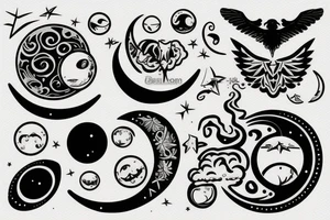 Moon in air tattoo idea