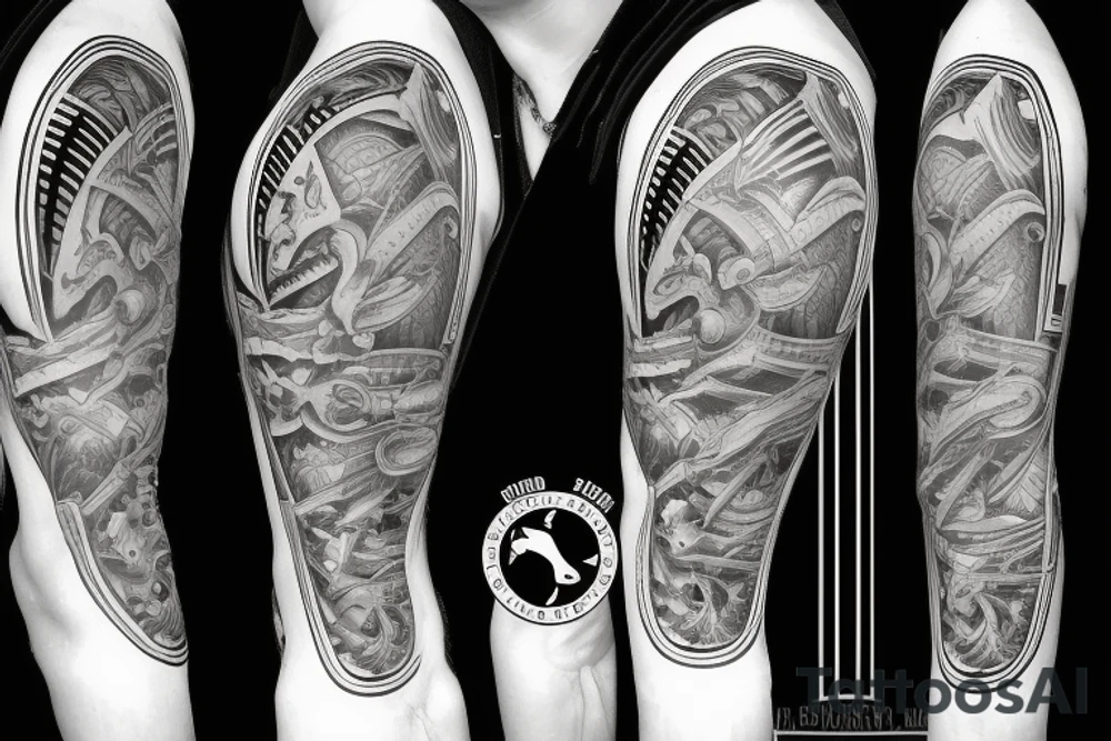 Double-barrelled horizontal shotgun on the crook of the elbow from the inside of the arm tattoo idea