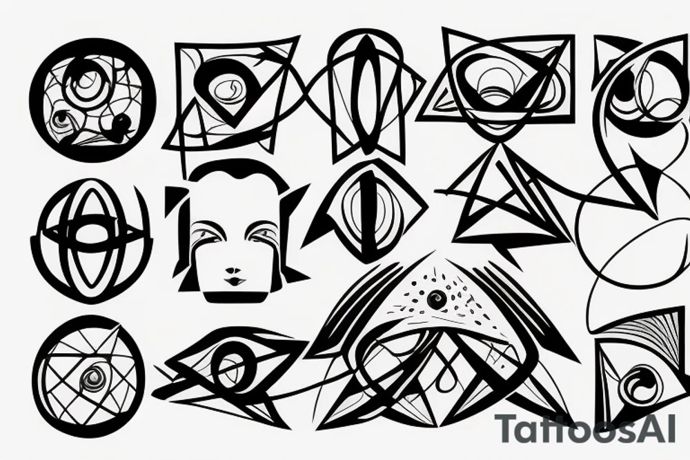 head of david in abstract geometry tattoo idea