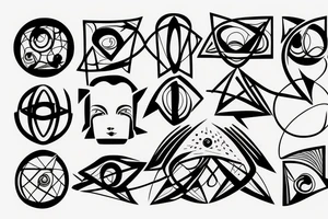 head of david in abstract geometry tattoo idea