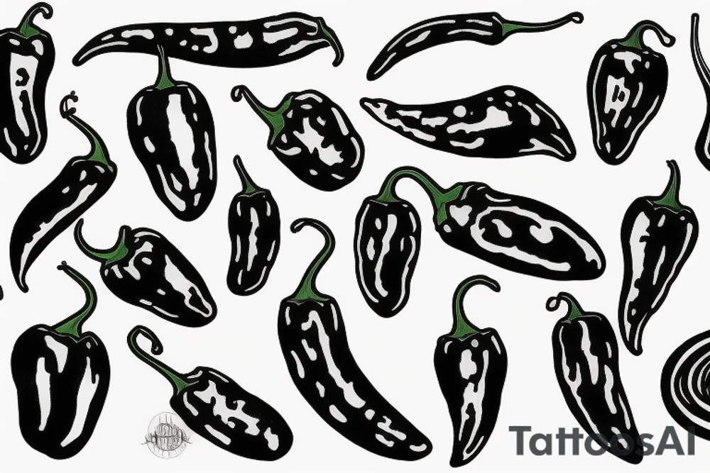 black jalapeno pepper tattoo idea