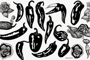 black jalapeno pepper tattoo idea
