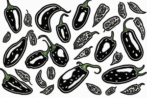 black jalapeno pepper tattoo idea