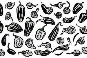 black jalapeno pepper tattoo idea