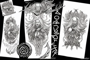 Scandinavian style, Thor, Odin, Iggdrasil tattoo idea