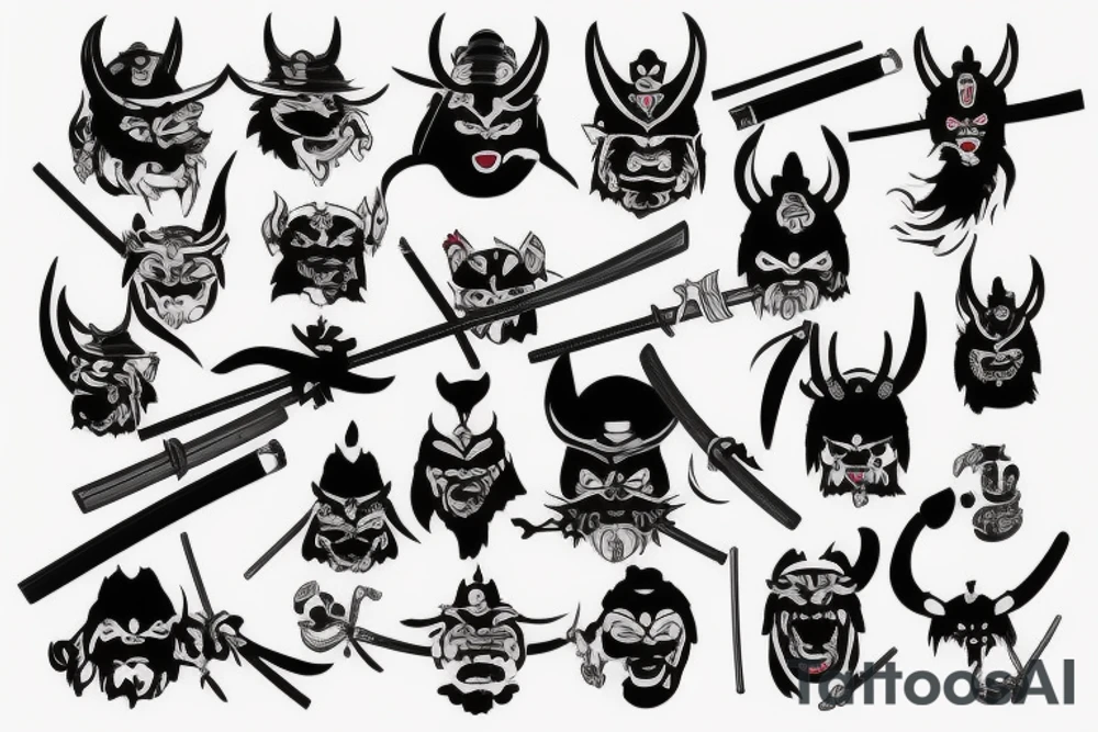 Japan, Oni, Katana, Samurai tattoo idea
