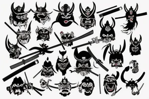 Japan, Oni, Katana, Samurai tattoo idea