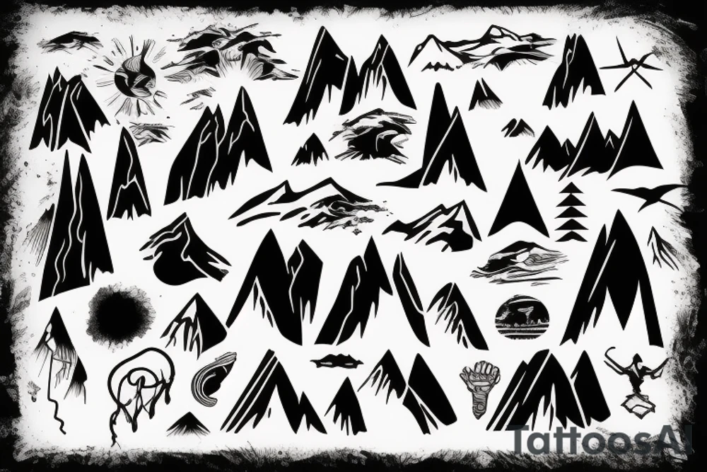moutain and ski tattoo idea