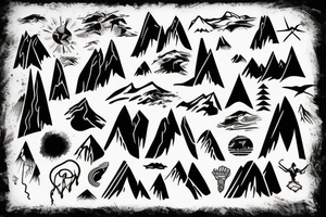 moutain and ski tattoo idea