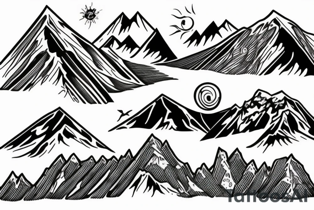 moutain and ski tattoo idea