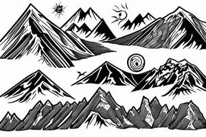 moutain and ski tattoo idea
