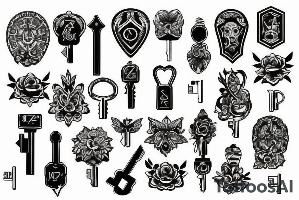small door key tattoo idea
