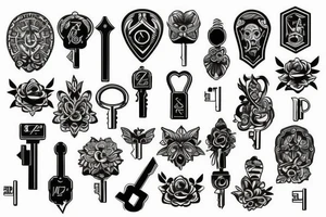 small door key tattoo idea
