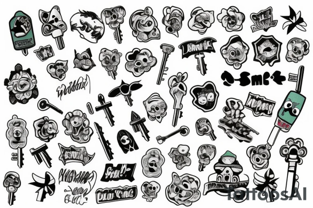 small door key tattoo idea