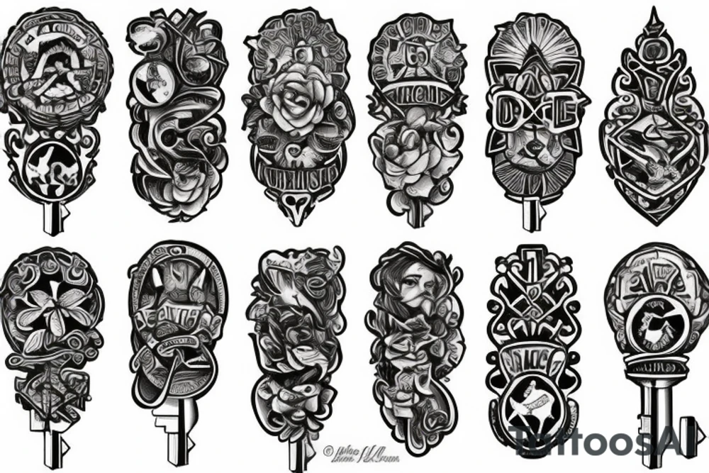 small door key tattoo idea