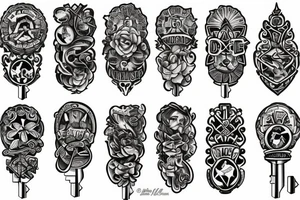small door key tattoo idea