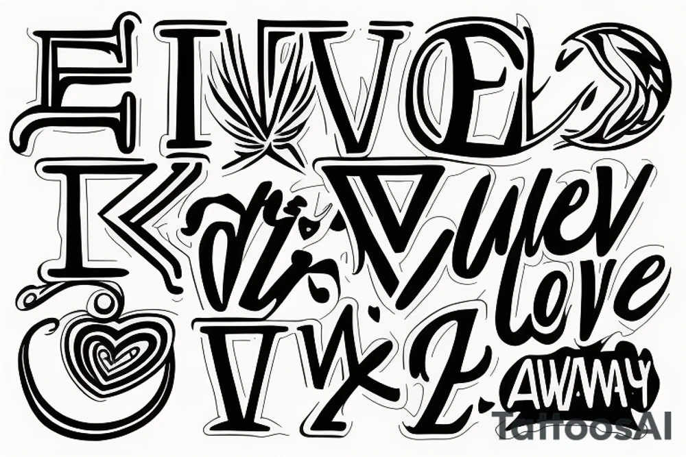 Phoenix with phrase keep alive love always tattoo idea