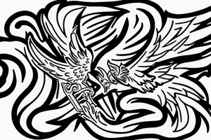 Phoenix with phrase keep alive love always tattoo idea