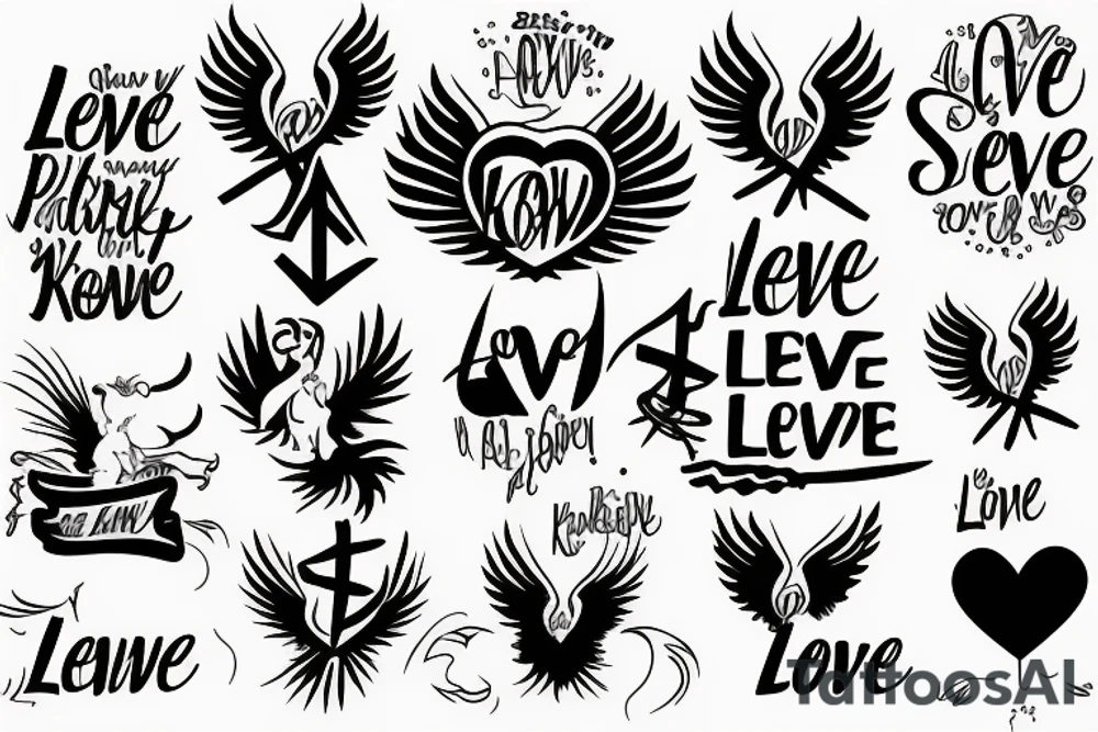 Phoenix with phrase keep alive love always tattoo idea