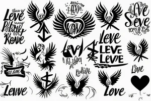 Phoenix with phrase keep alive love always tattoo idea