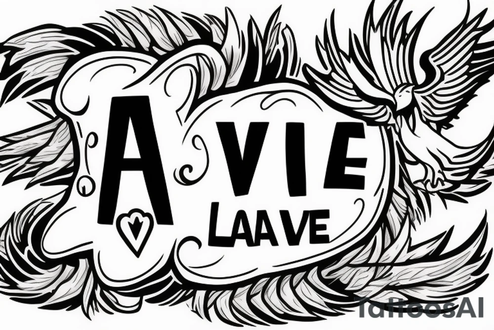 Phoenix with text keep alive love always tattoo idea