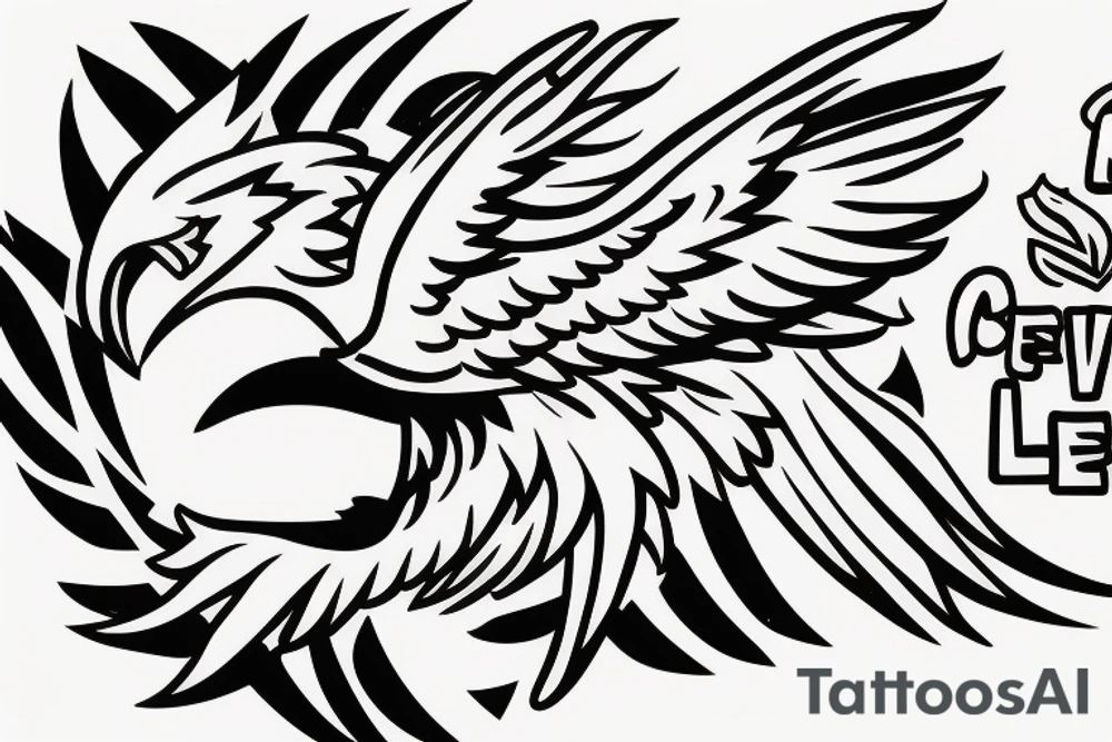 Phoenix with text keep alive love always tattoo idea