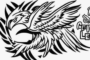 Phoenix with text keep alive love always tattoo idea