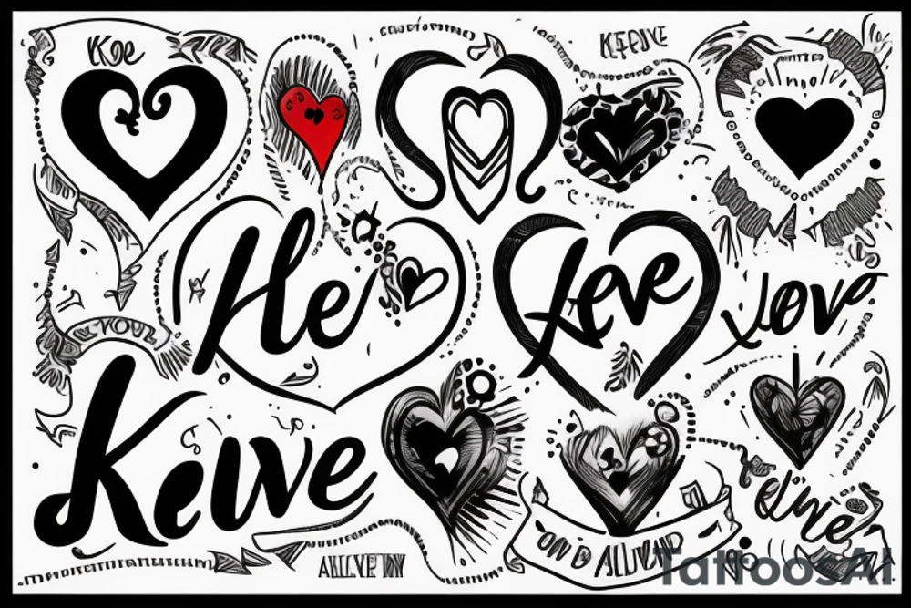 Heart.    Text reads keep alive love always tattoo idea