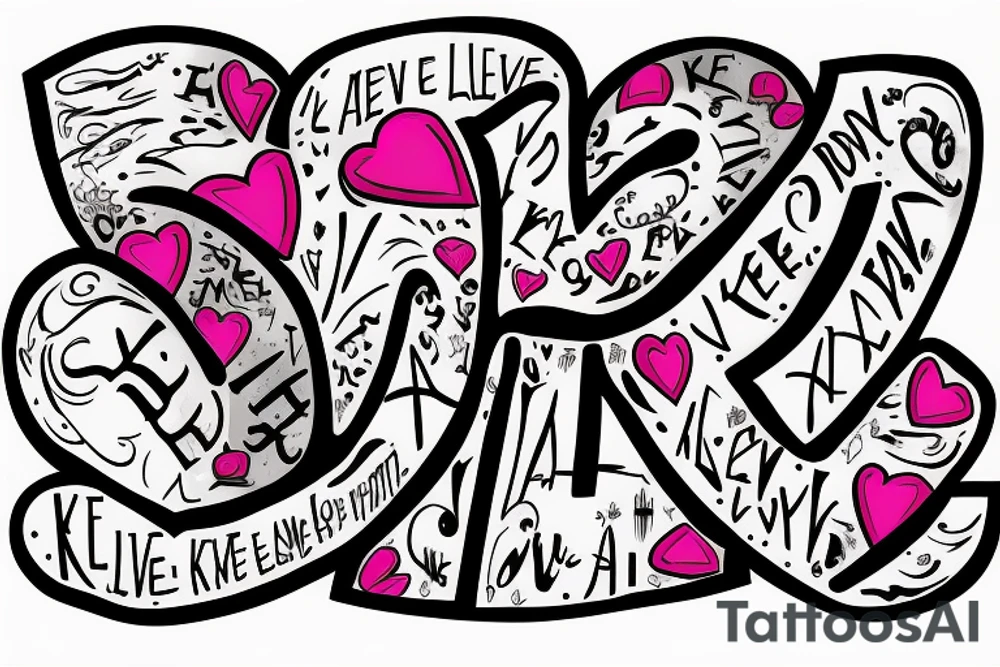 Heart.    Text reads keep alive love always tattoo idea