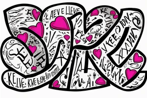 Heart.    Text reads keep alive love always tattoo idea