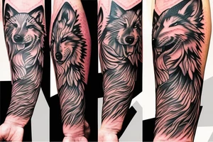 Phoenix and wolf tattoo idea