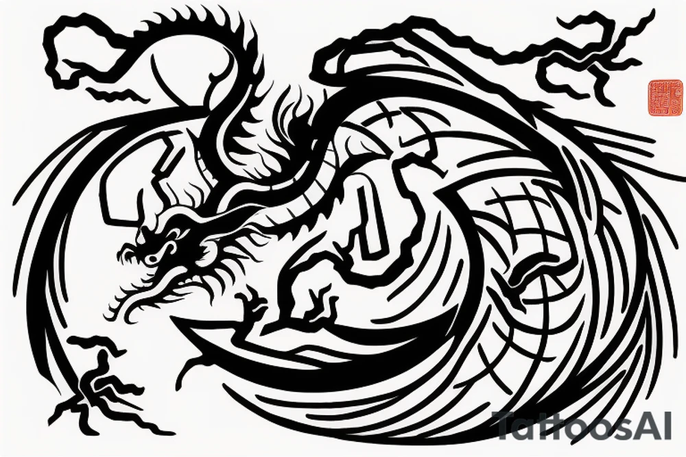 A Chinese dragon in a figure 8 tattoo idea