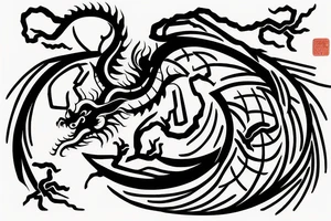 A Chinese dragon in a figure 8 tattoo idea