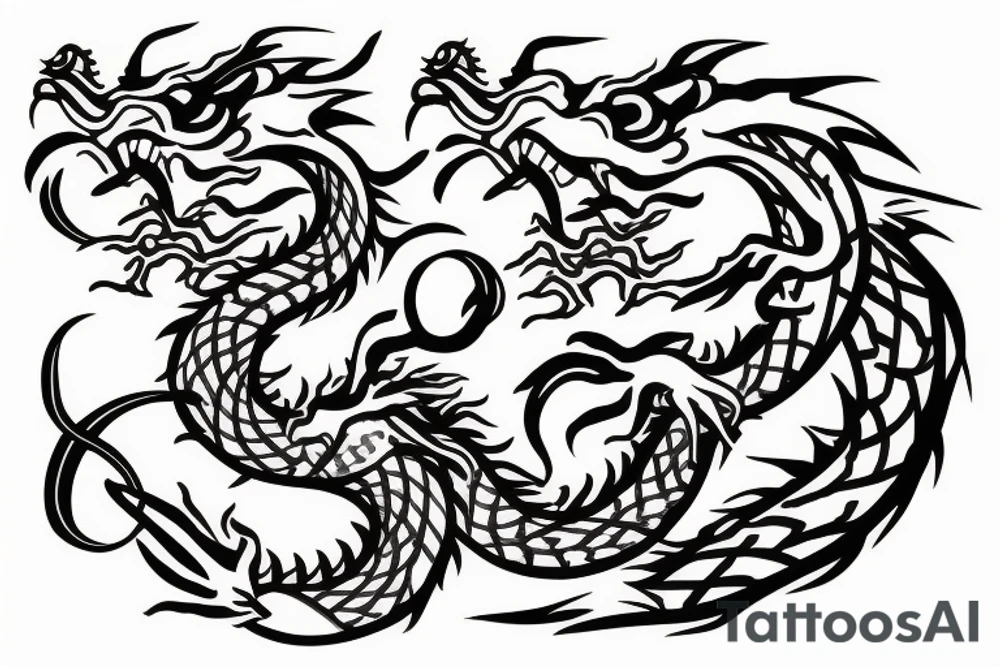 A Chinese dragon in a figure 8 tattoo idea