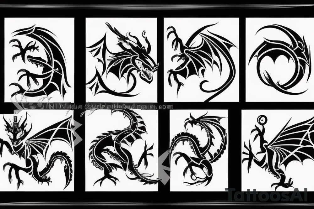 An asymmetrical dragon face tattoo idea