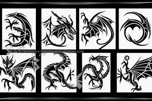 An asymmetrical dragon face tattoo idea