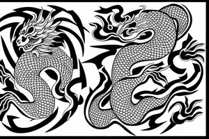 A Japanese dragon with a kittten tattoo idea