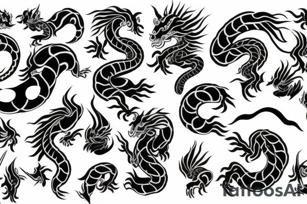 A Japanese dragon with a kittten tattoo idea