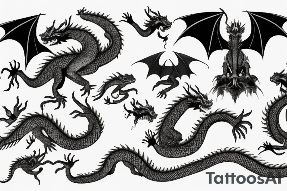A circular dragon tattoo idea